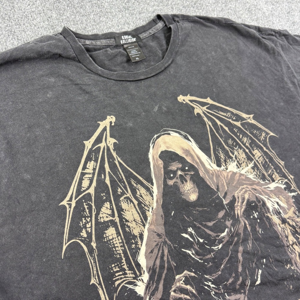 Social Collision T Shirt XL Black Grim Reaper Skulls Graphic Mens